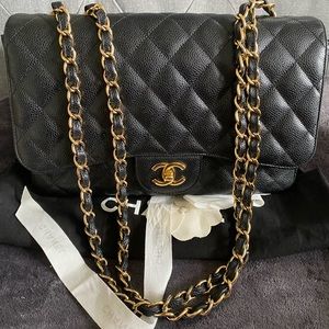 SOLD Chanel Jumbo Single flap Caviar